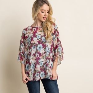 Floral chiffon top